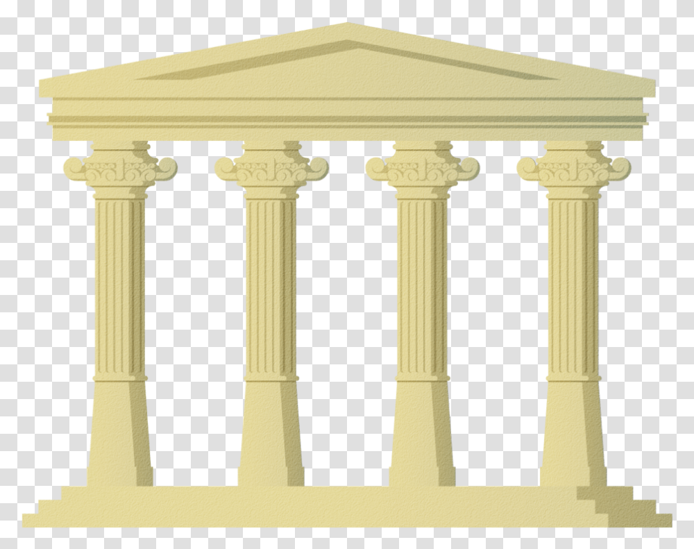 Roman Temple Four Pillars, Architecture, Building, Column, Gate Transparent Png