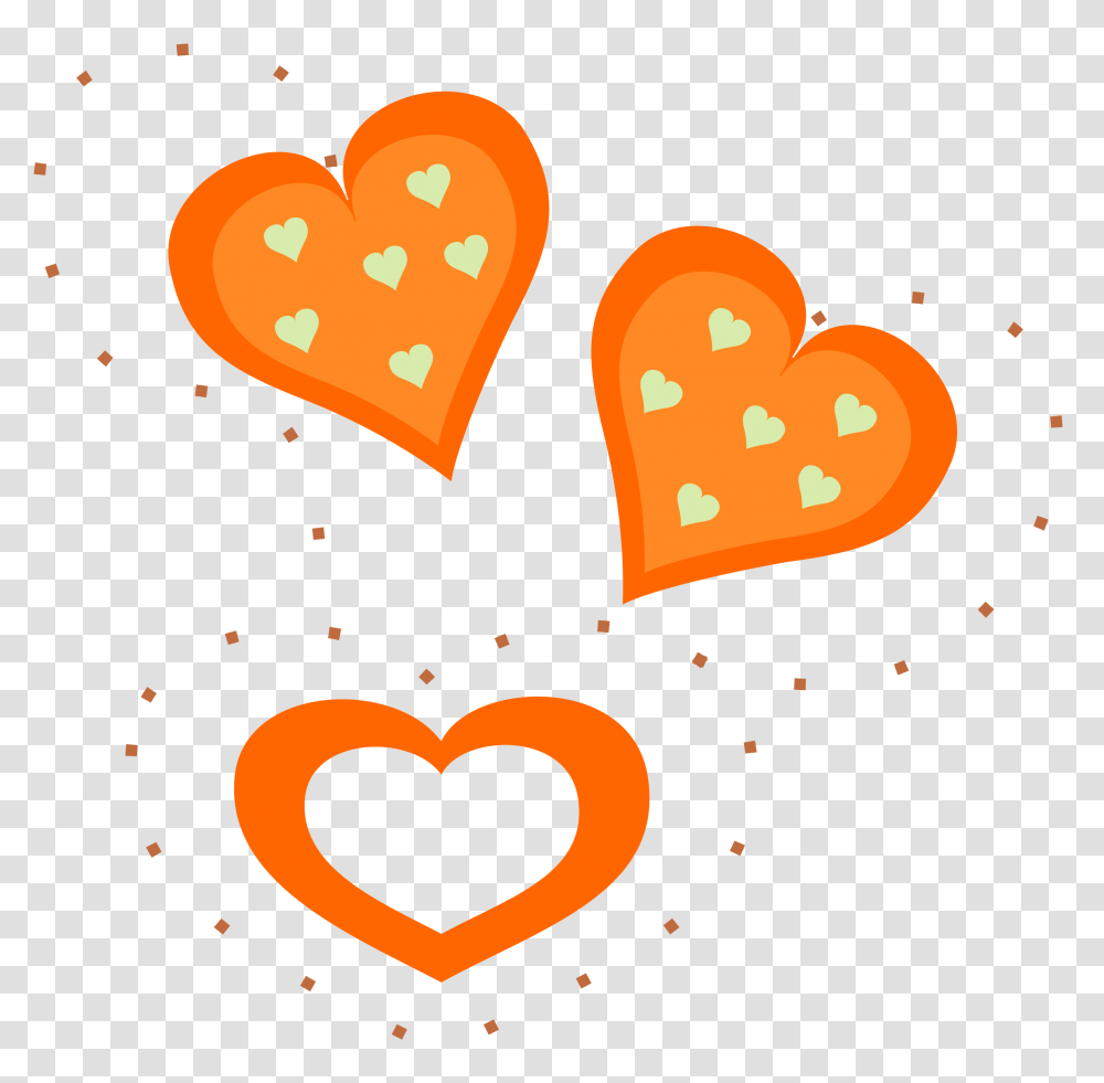 Romance Clipart Orange Heart, Poster, Advertisement Transparent Png