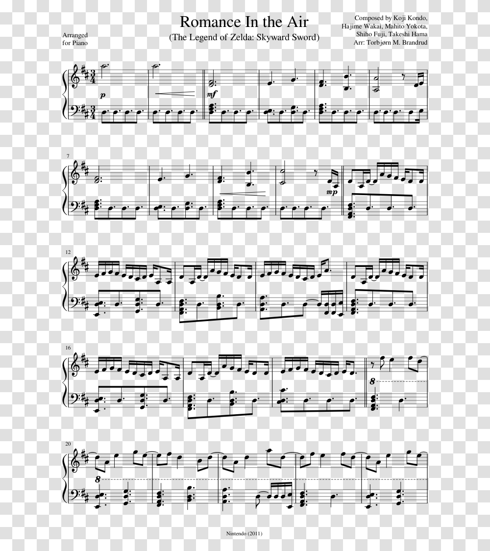 Romance In The Air Sheet Music, Gray, World Of Warcraft Transparent Png