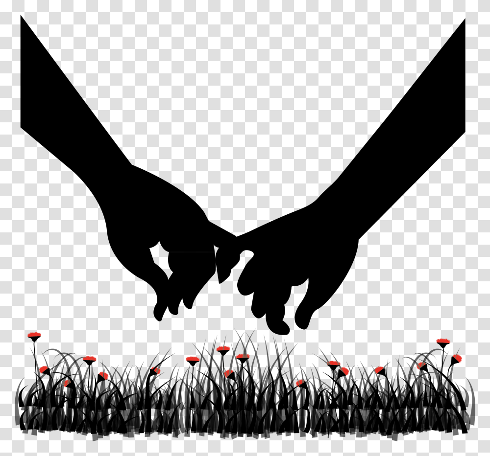 Romance Silhouette Holding Hands Couple Holding Hands Vector Transparent Png