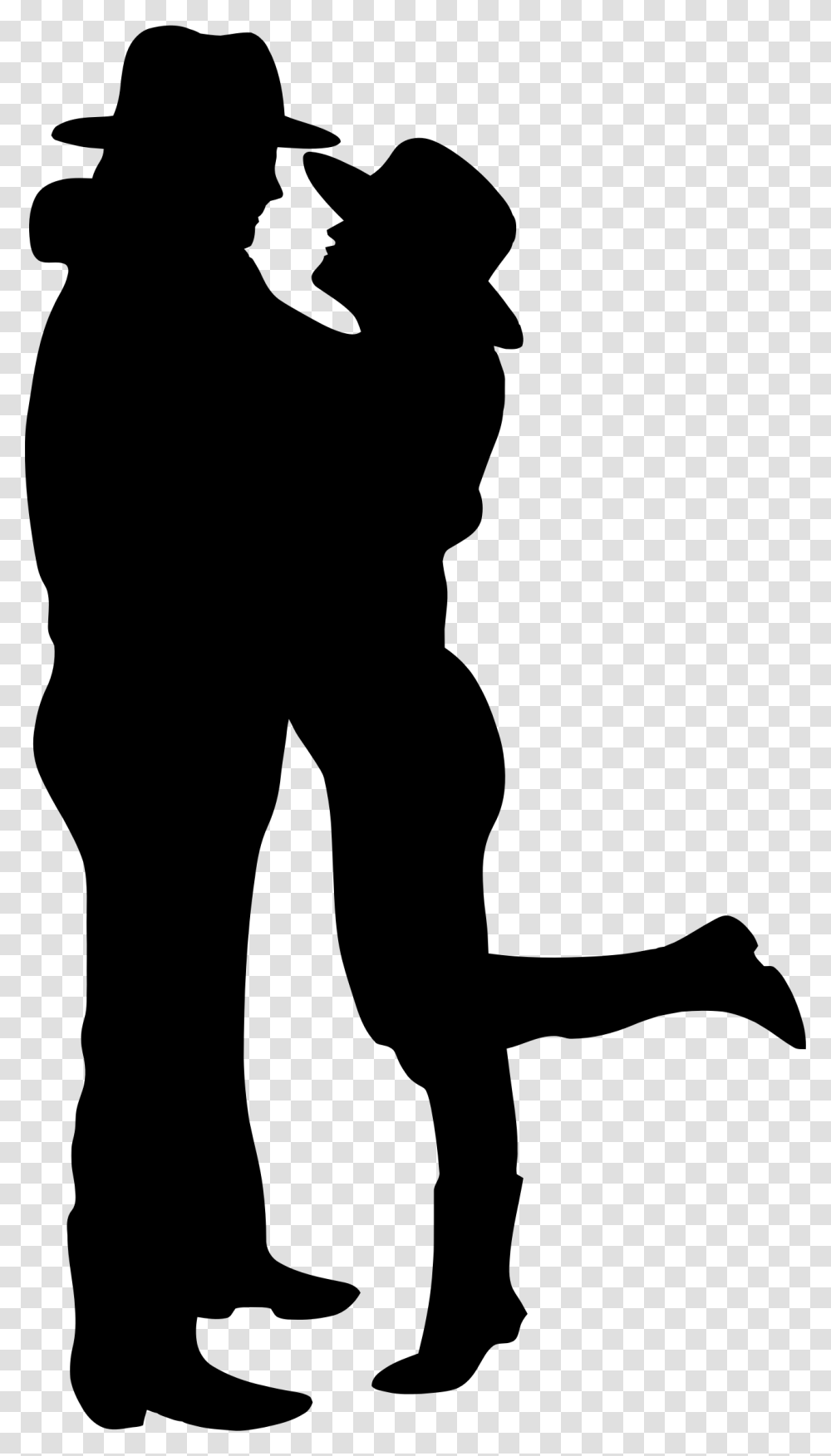 Romantic Couple Silhouette Clip Arts Cowboy And Girl Silhouette, Gray, World Of Warcraft Transparent Png