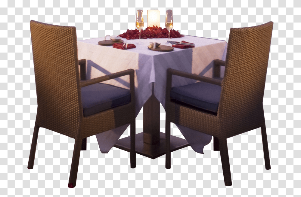 Romantic Dinner On The Beach, Chair, Furniture, Tablecloth, Dining Table Transparent Png