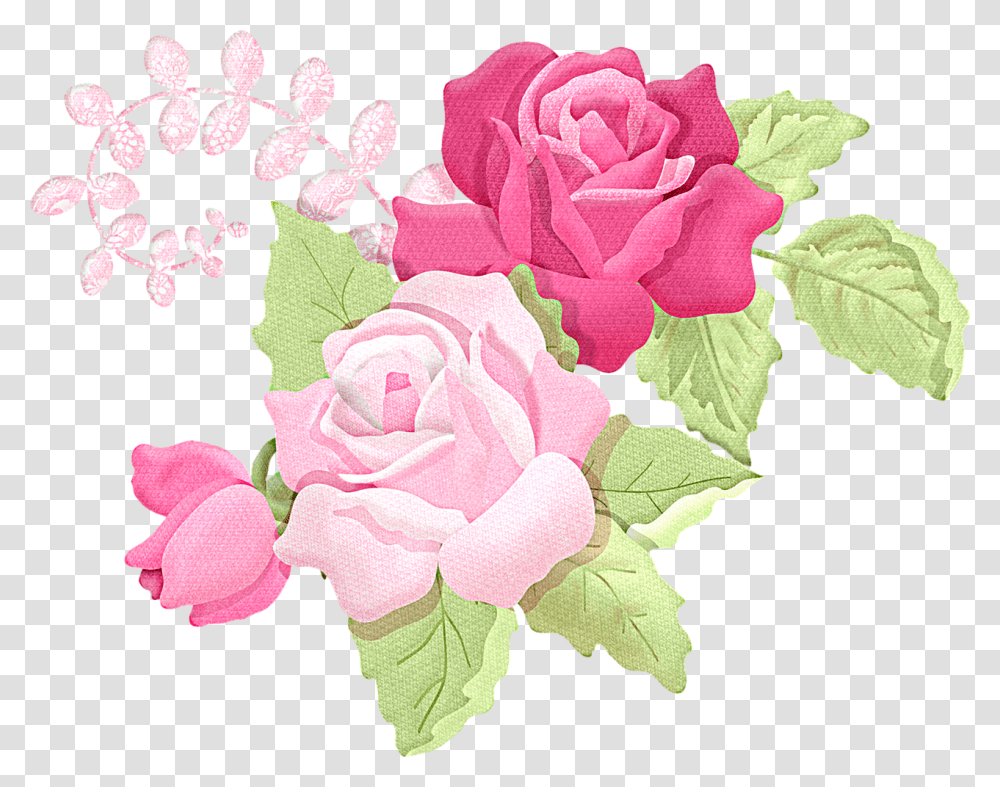 Romantic Pink Flower Border Picture Flores Shabby Chic, Plant, Rose, Blossom, Floral Design Transparent Png