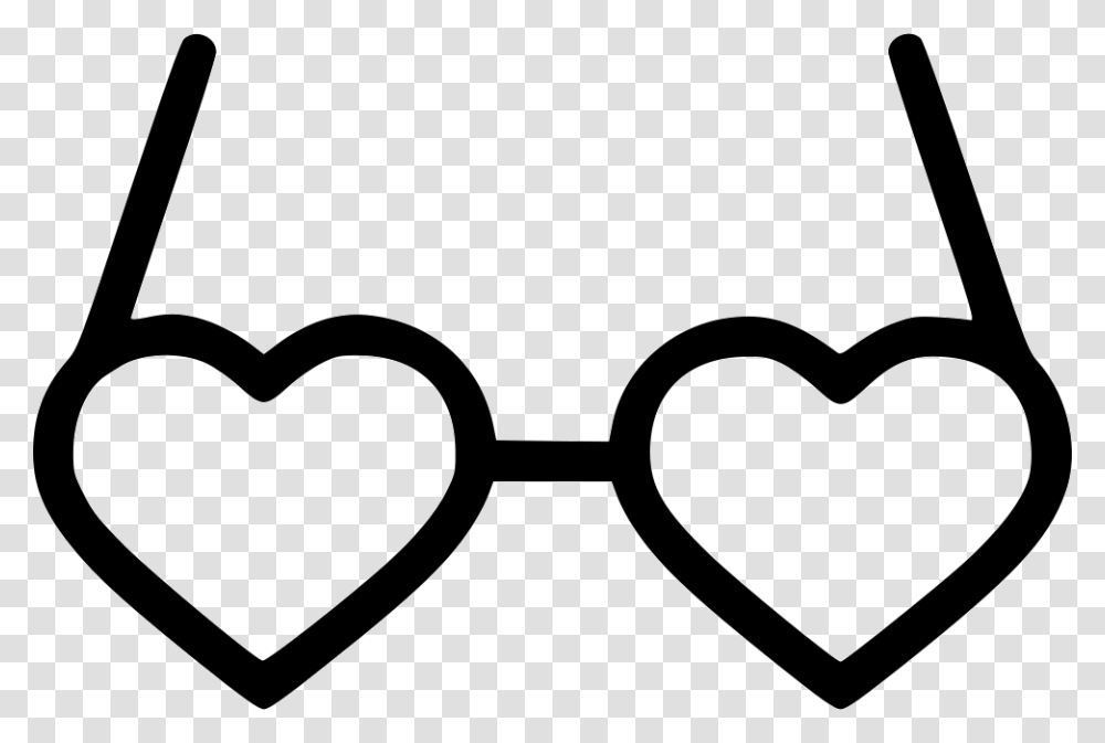 Romantic Valentine Day Glases Goggle Heart Heart Shaped Sunglasses Drawing, Accessories, Accessory, Scissors, Blade Transparent Png
