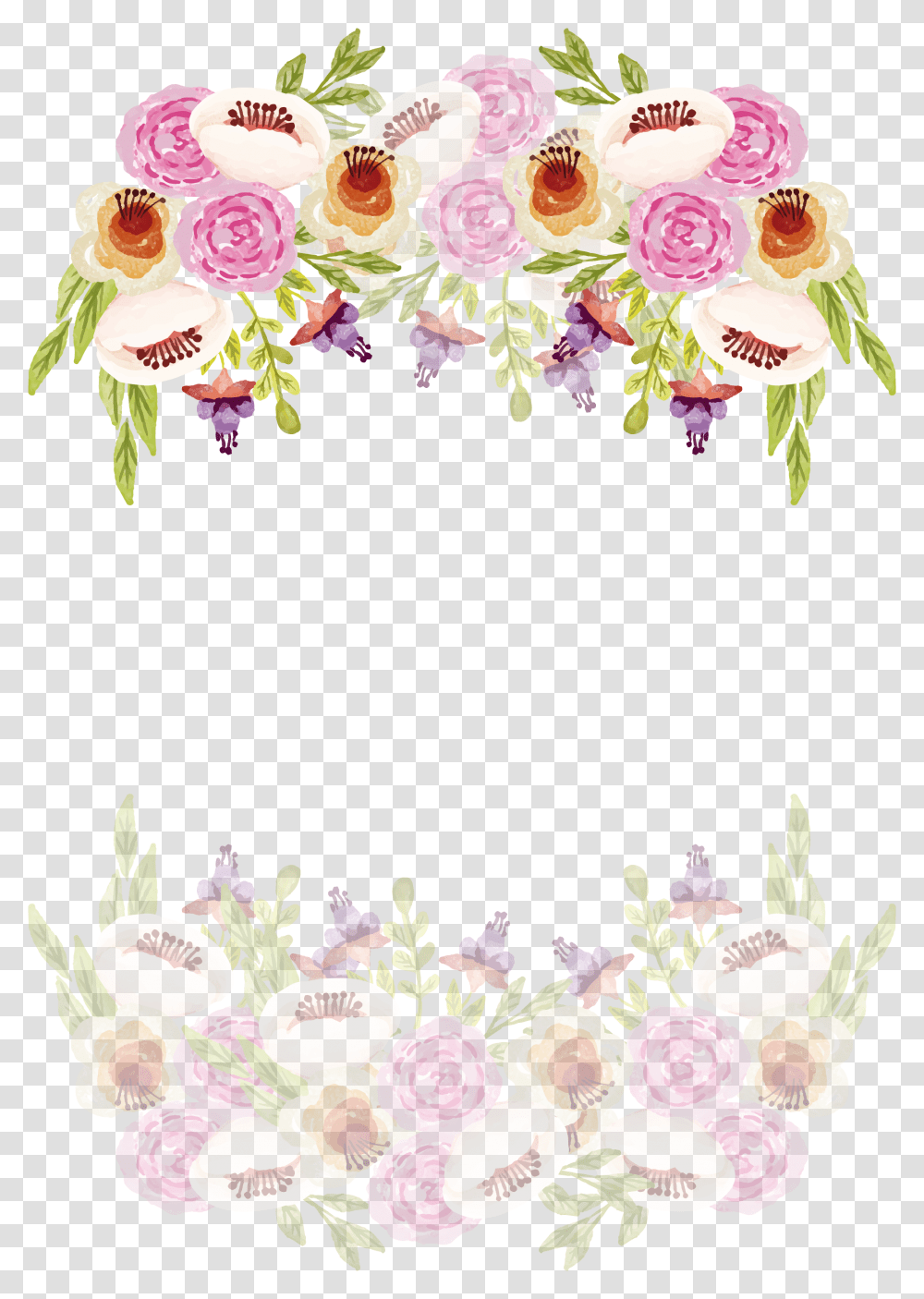 Romantic Watercolor Border Of Camellia Wedding Border Watercolor Romantic Floral, Floral Design, Pattern, Graphics, Art Transparent Png