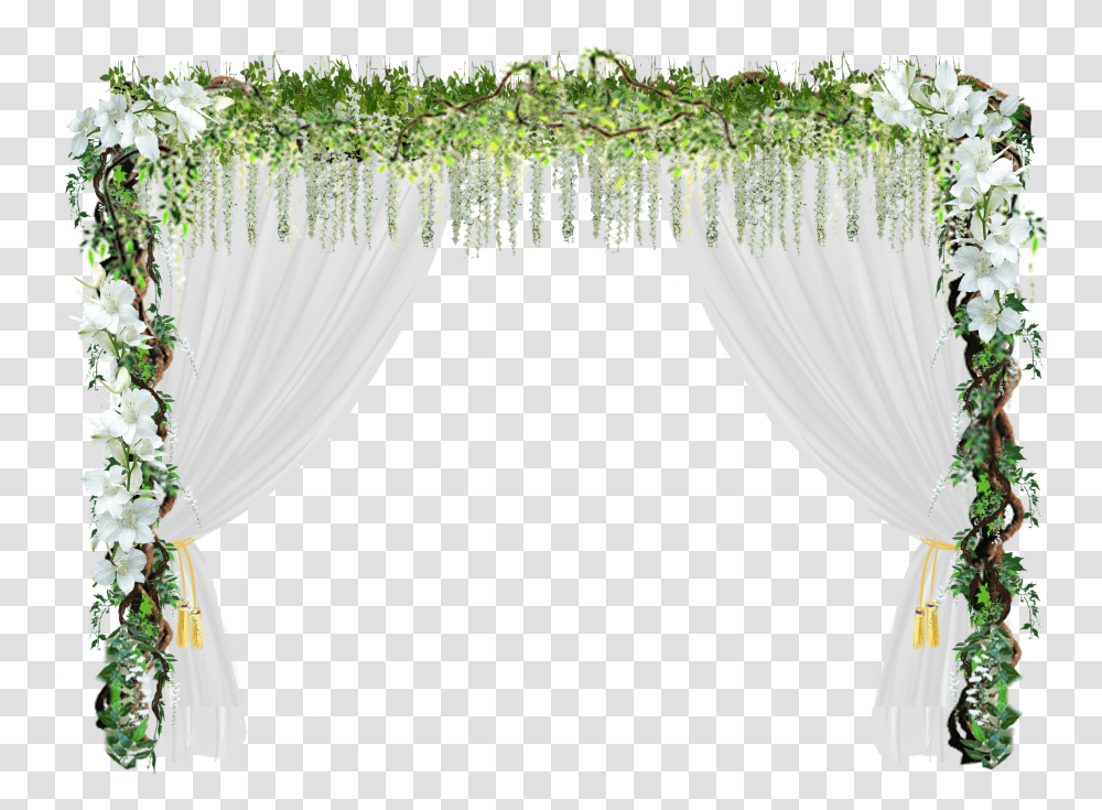 Romantic Wedding Love Arch Clipart Door, Curtain, Tent, Texture, Green Transparent Png