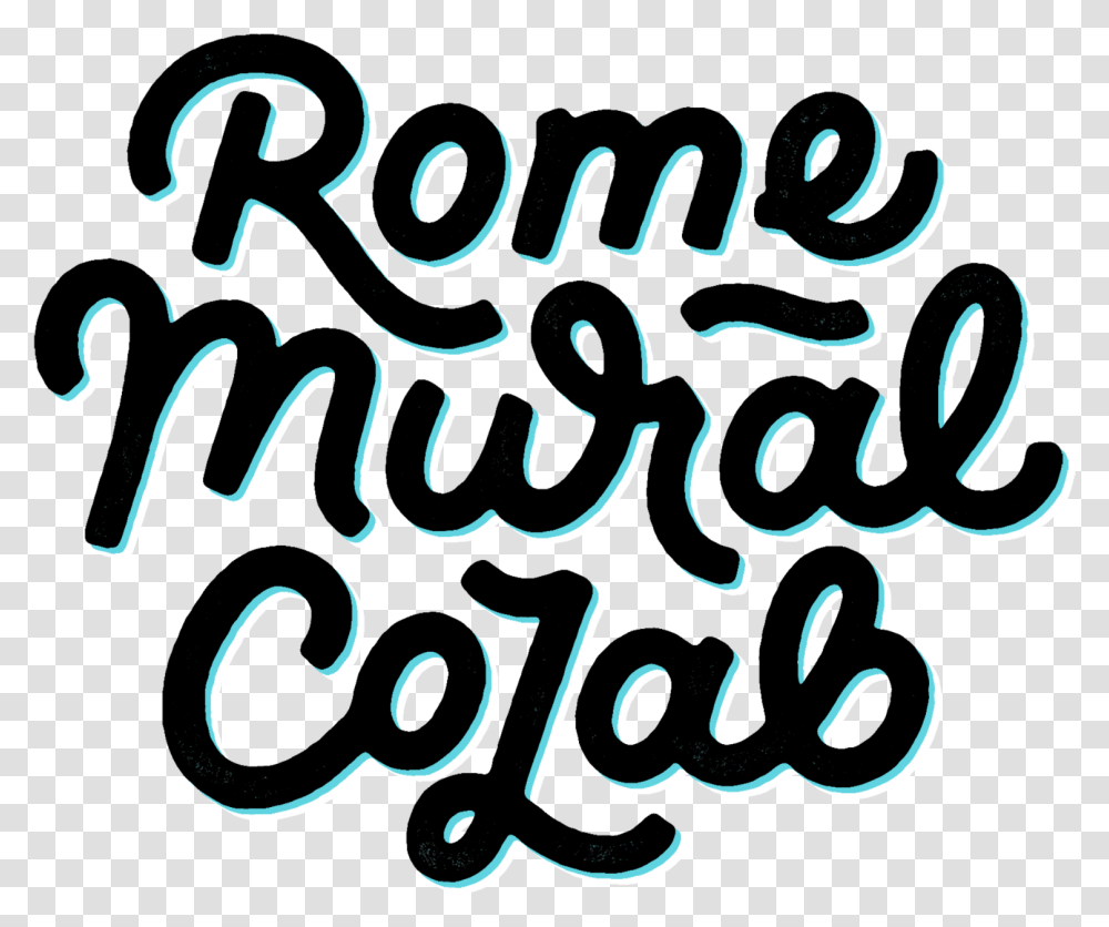 Rome Mural Colab Fen Caf Restaurant, Text, Handwriting, Calligraphy, Alphabet Transparent Png