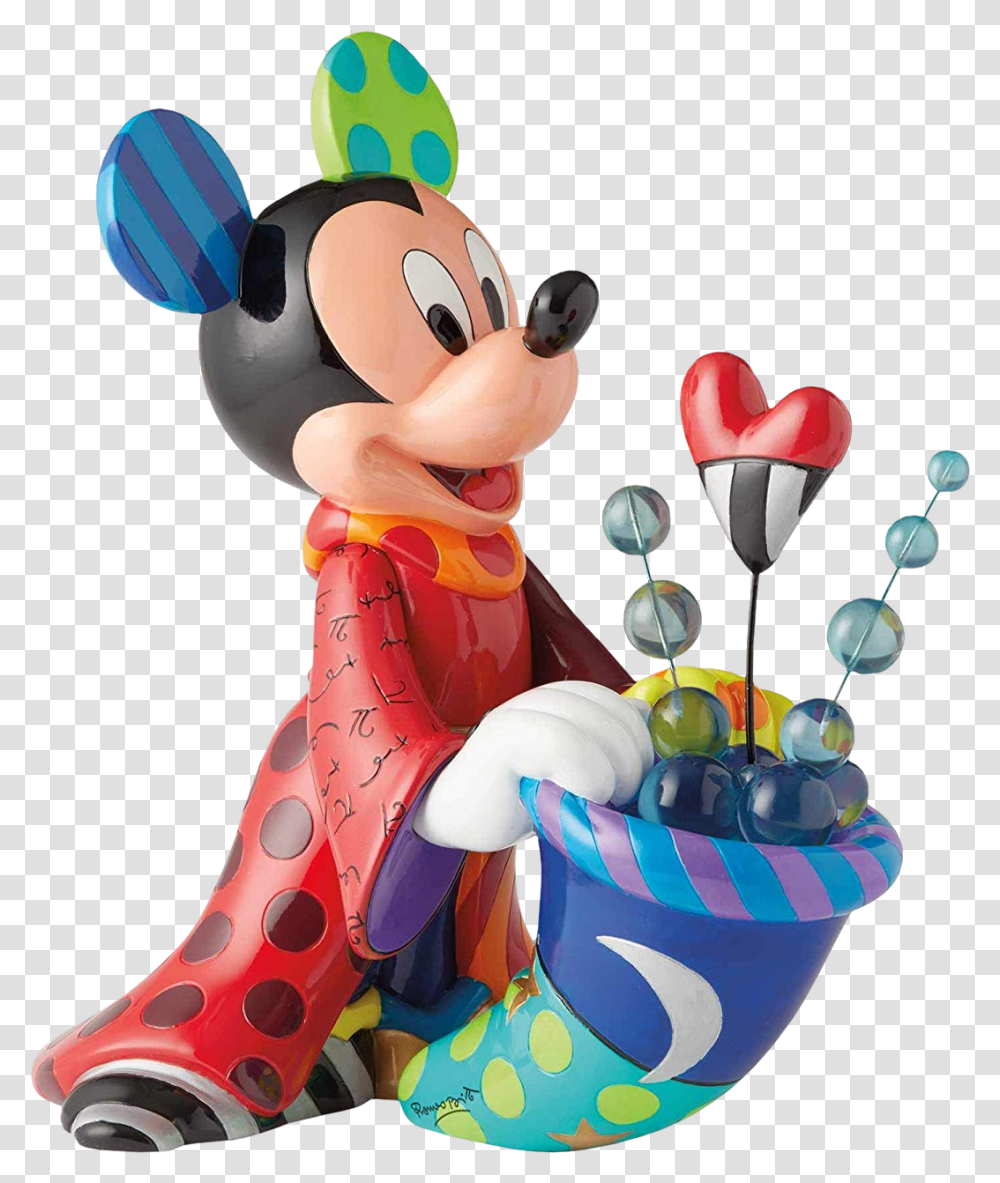 Romero Britto Mickey Mouse Sculpture, Person, Human, Toy, Performer Transparent Png