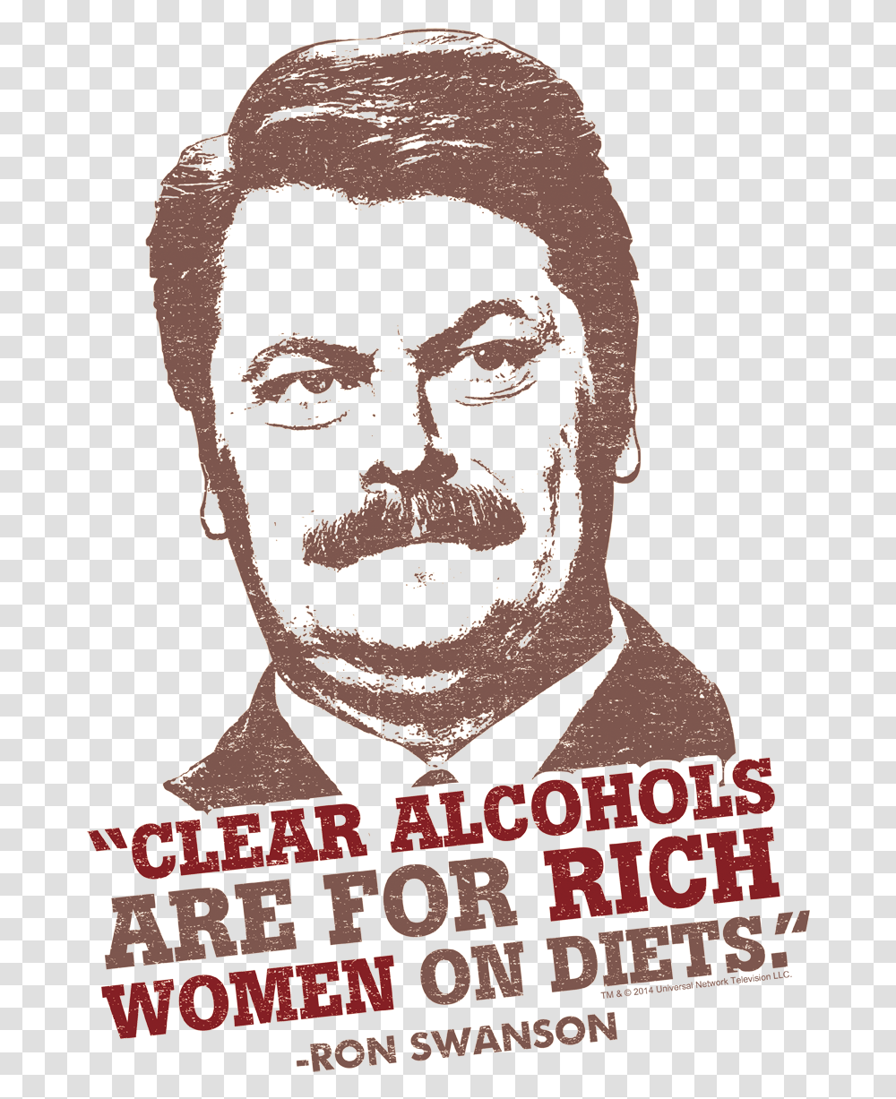 Ron Swanson Parks And Recreation T Shirts, Head, Advertisement, Poster, Face Transparent Png