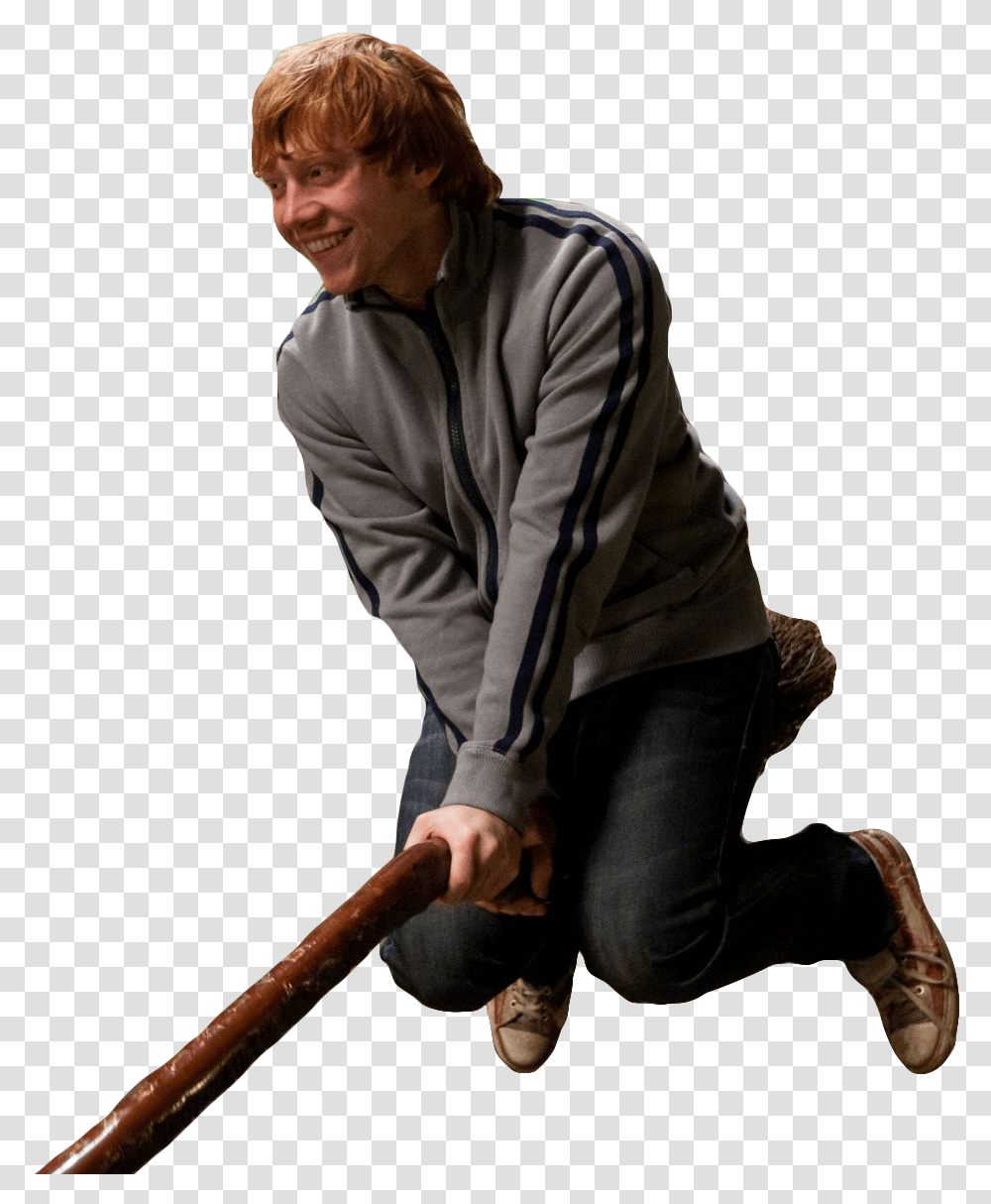 Ron Weasley Riding A Broomstick Ron Weasley On A Broom, Person, Sleeve, People Transparent Png