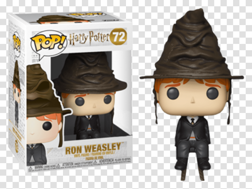 Ron Weasley With Sorting Hat Us Exclusive Pop Vinyl Funko Pop Ron Sorting Hat, Doll, Toy, Figurine, Person Transparent Png