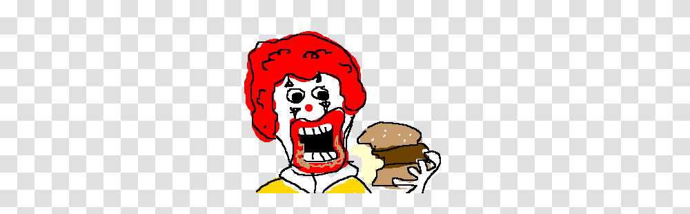 Ronald Mcdonald Eating A Hamburger Drawing, Performer, Person, Human, Poster Transparent Png
