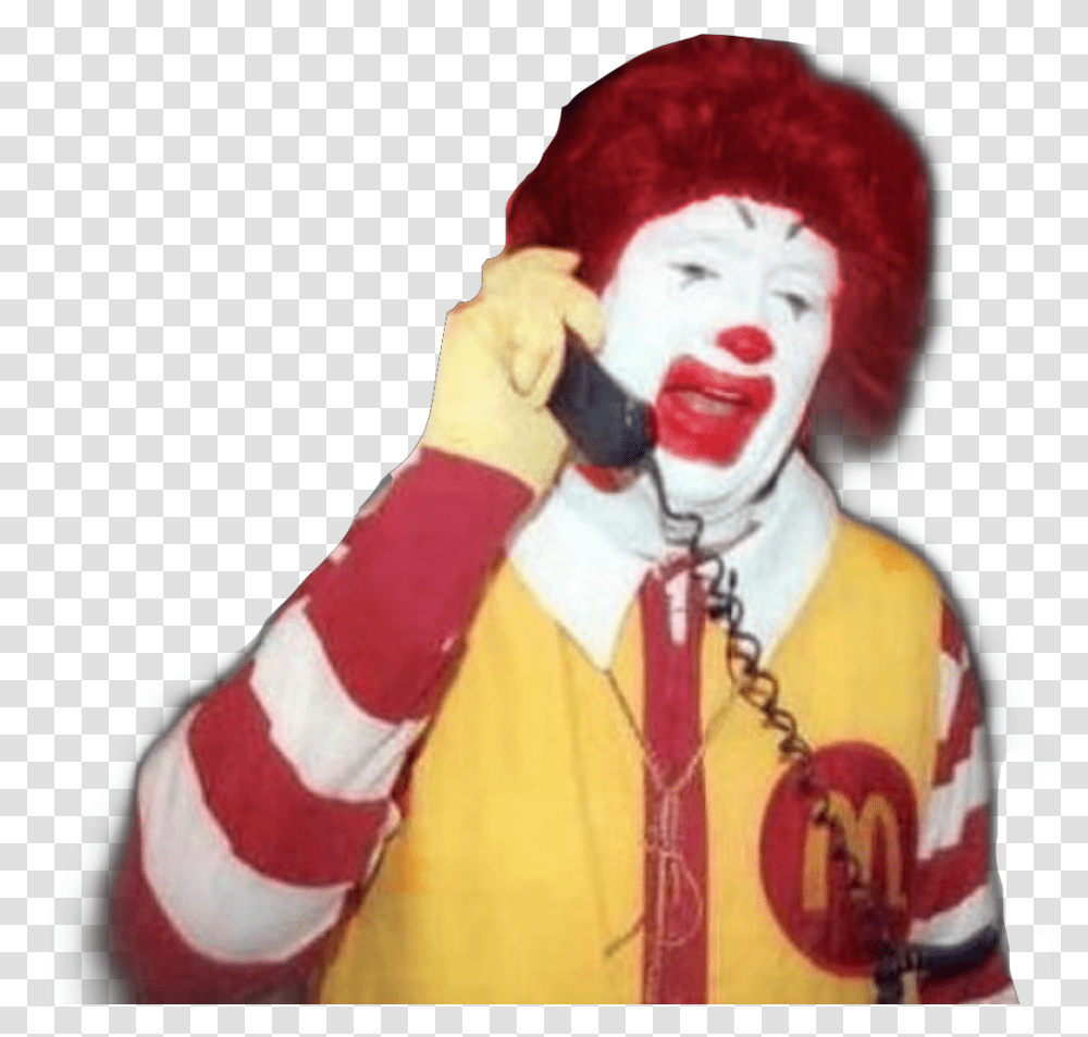 Ronald Mcdonald Ronald Mcdonald On Phone, Performer, Person, Human, Clown Transparent Png