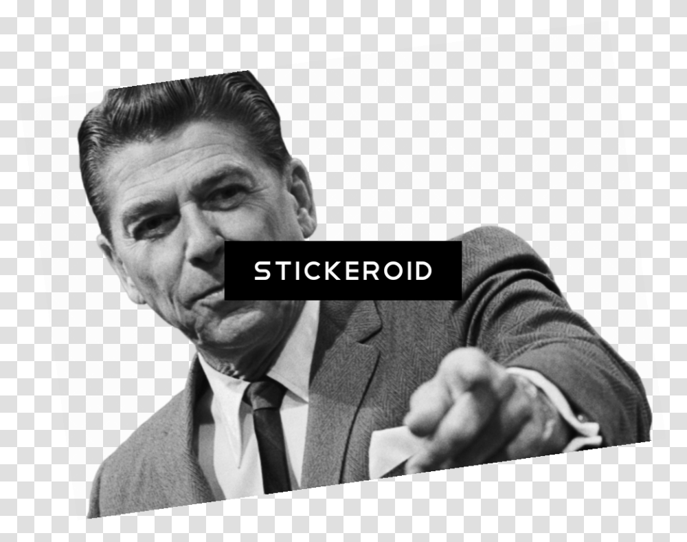 Ronald Reagan Pointing Ronald Reagan No Background, Face, Person, Tie, Accessories Transparent Png