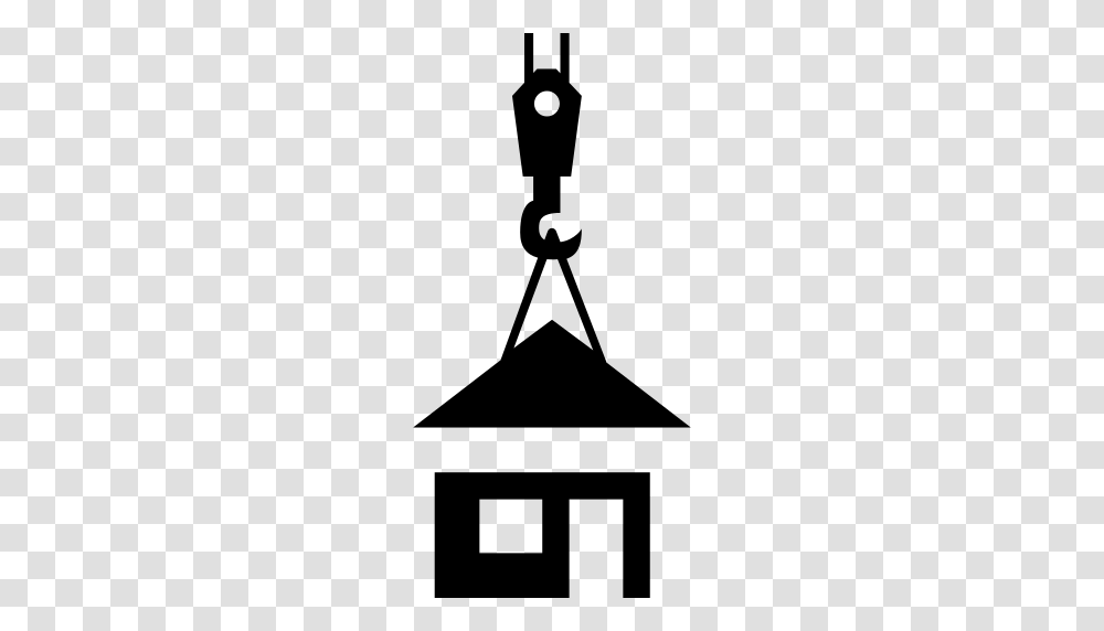 Roof Holding Of A Crane On Prefabricated House Icon, Gray, World Of Warcraft Transparent Png