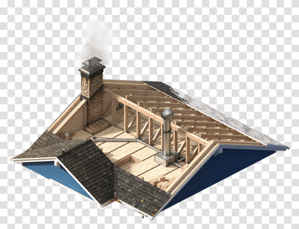 Roof, Smoke, Staircase, Wood Transparent Png