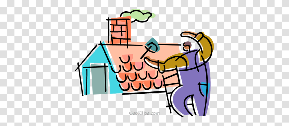 Roofing Repair Royalty Free Vector Clip Art Illustration, Building, Housing, Outdoors Transparent Png