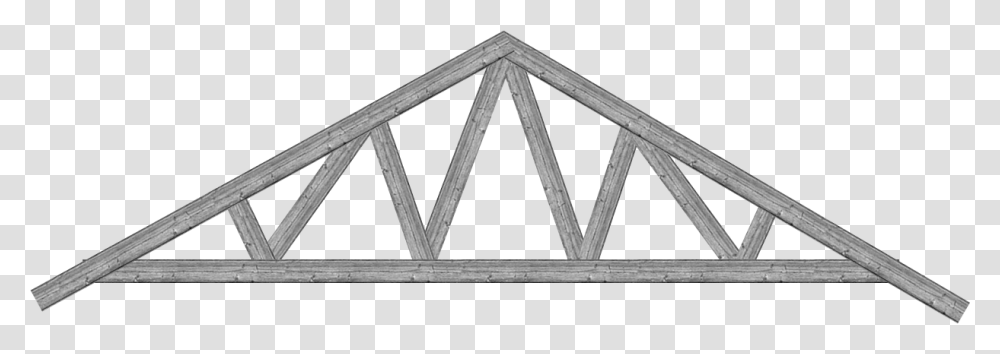 Rooftop Double W Roof Truss, Triangle, Bridge, Building, Wood Transparent Png