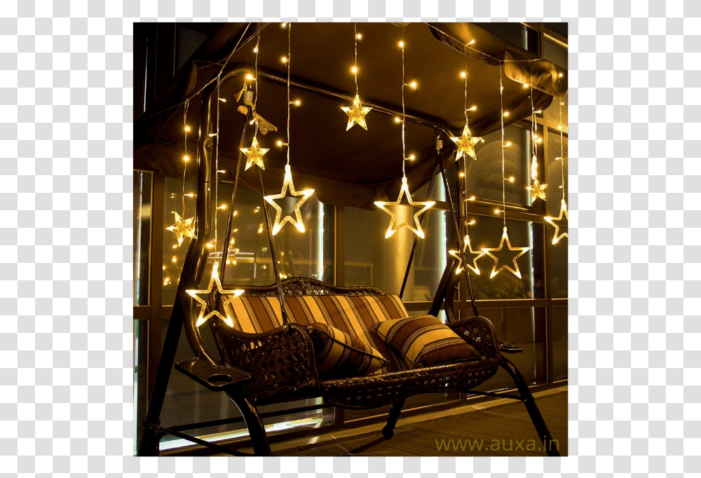 Room Decoration With Star Light, Lighting, Couch, Furniture, Interior Design Transparent Png
