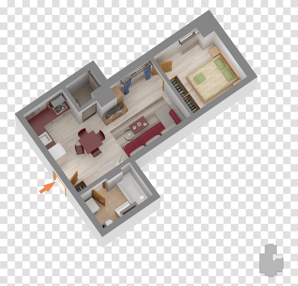 Room New Apartment In The Center Of Iasi - Estaloop Inside A House, Floor Plan, Diagram, Toy, Plot Transparent Png