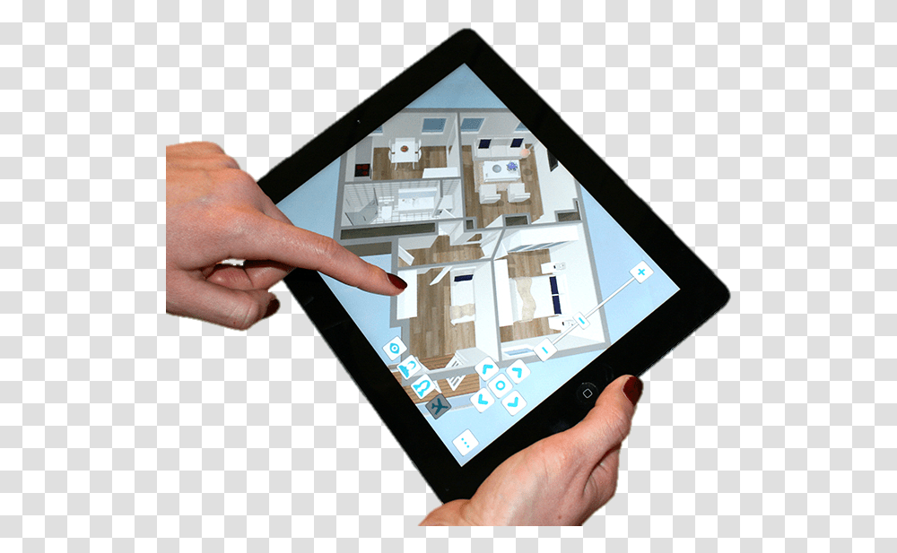 Roomsketcher Live 3d Floor Plans Floor Plan, Computer, Electronics, Tablet Computer, Person Transparent Png