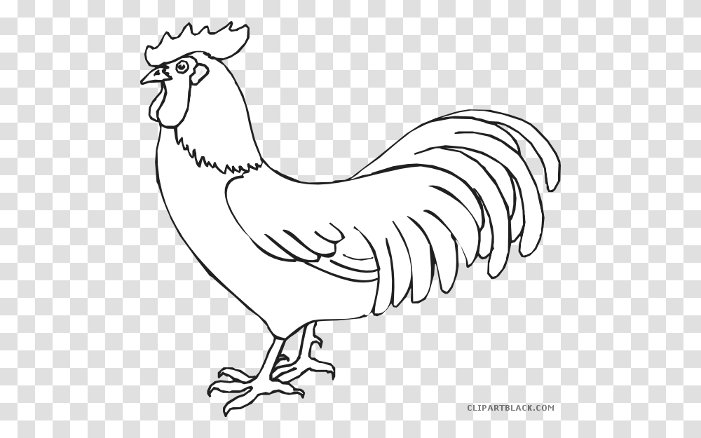 Rooster Black And White Rooster Black And White Clip Art, Poultry, Fowl, Bird, Animal Transparent Png
