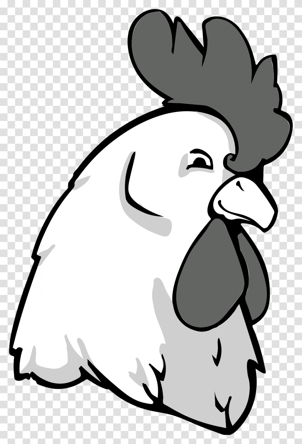 Rooster Bw, Bird, Animal, Poultry, Fowl Transparent Png