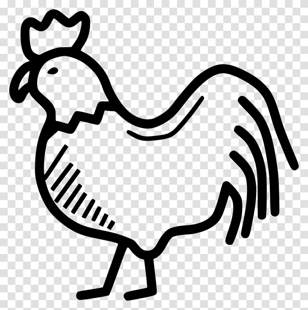 Rooster Chicken Hen Bird Livestock Farm Simple Hen Clipart, Antelope, Mammal, Animal, Stencil Transparent Png