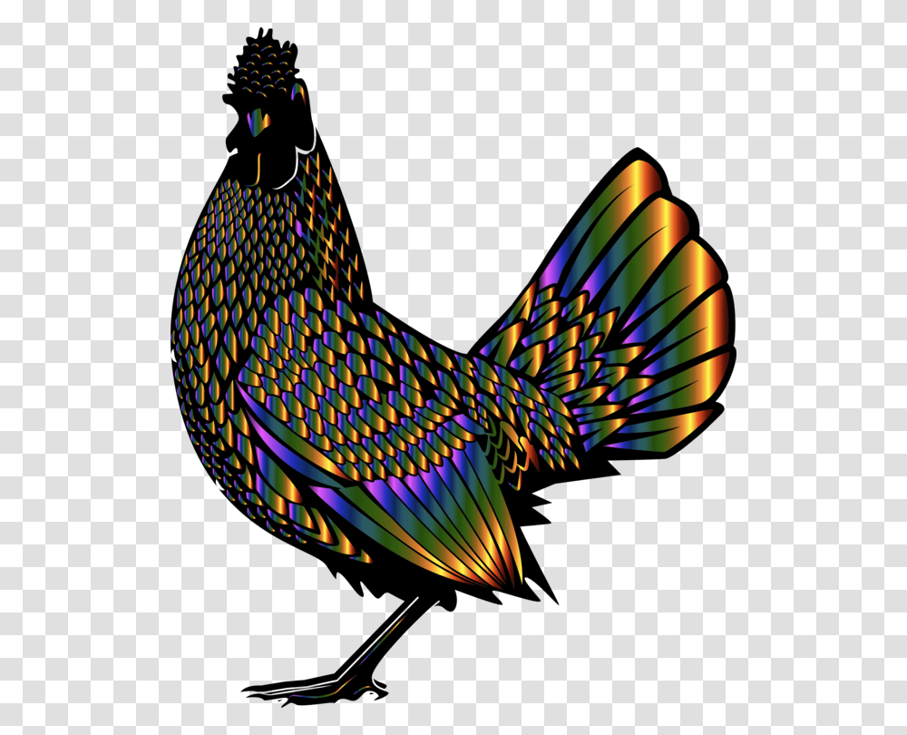 Rooster Chicken Poultry Farming Fowl Animal, Ornament, Pattern, Fractal, Bird Transparent Png