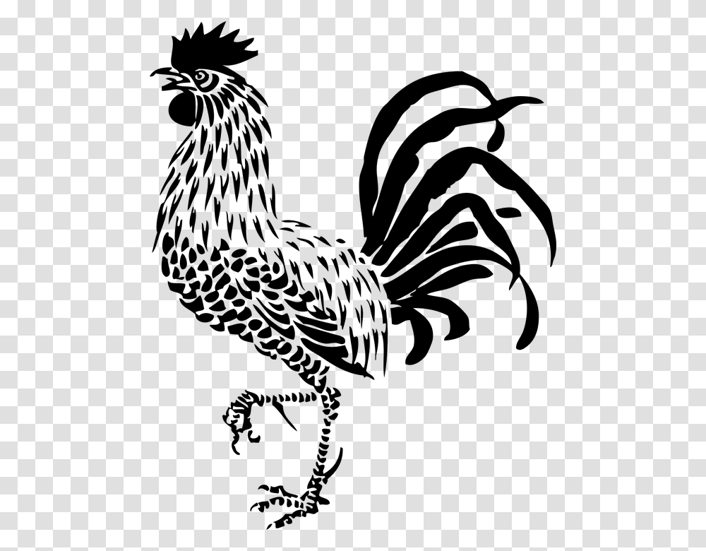 Rooster Clipart Black And White Free, Gray, World Of Warcraft Transparent Png