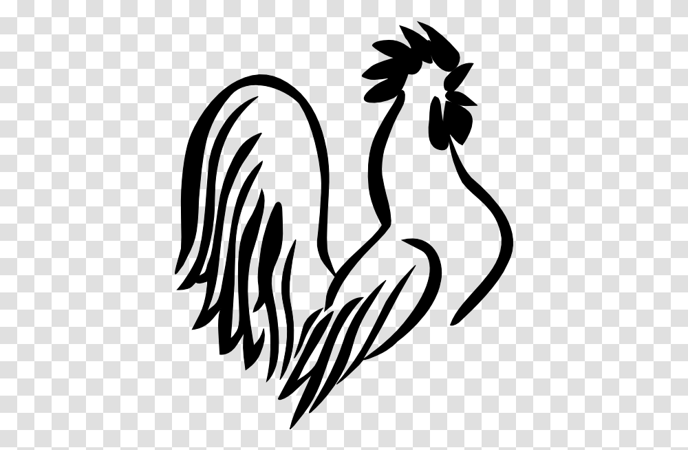 Rooster Clipart Black And White, Stencil, Zebra, Wildlife, Mammal Transparent Png