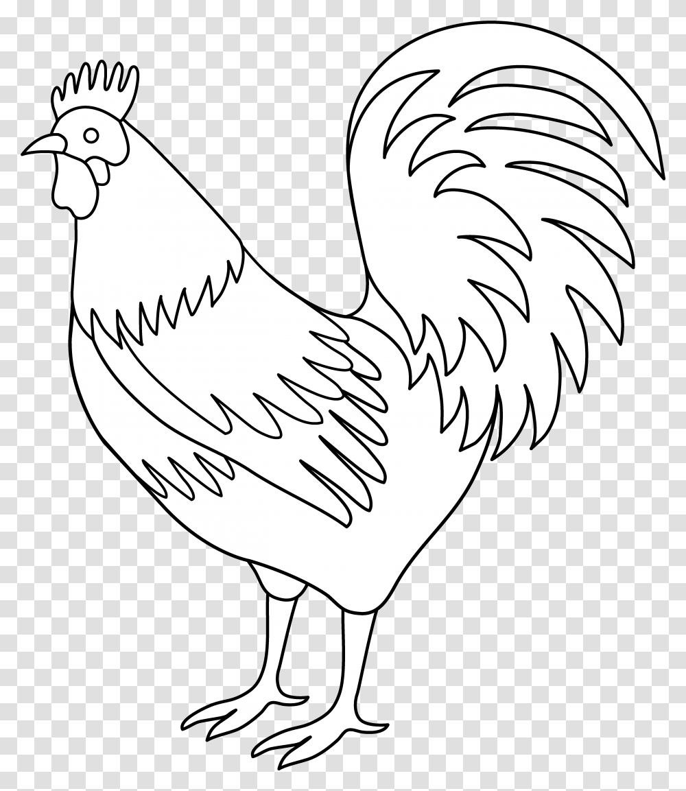 Rooster Coloring, Poultry, Fowl, Bird, Animal Transparent Png