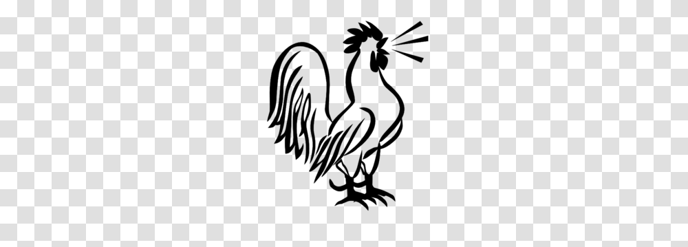 Rooster Full Body Black White Clip Art, Flare, Light, Outdoors, Nature Transparent Png