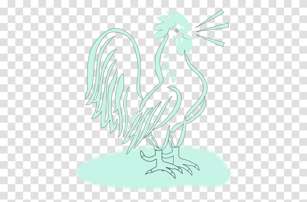 Rooster Green Outline Svg Clip Arts Floppy Rooster, Dragon, Painting, Drawing Transparent Png