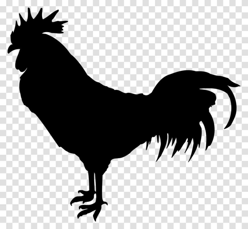 Rooster Silhouette Cock Silhouette, Gray, World Of Warcraft Transparent Png