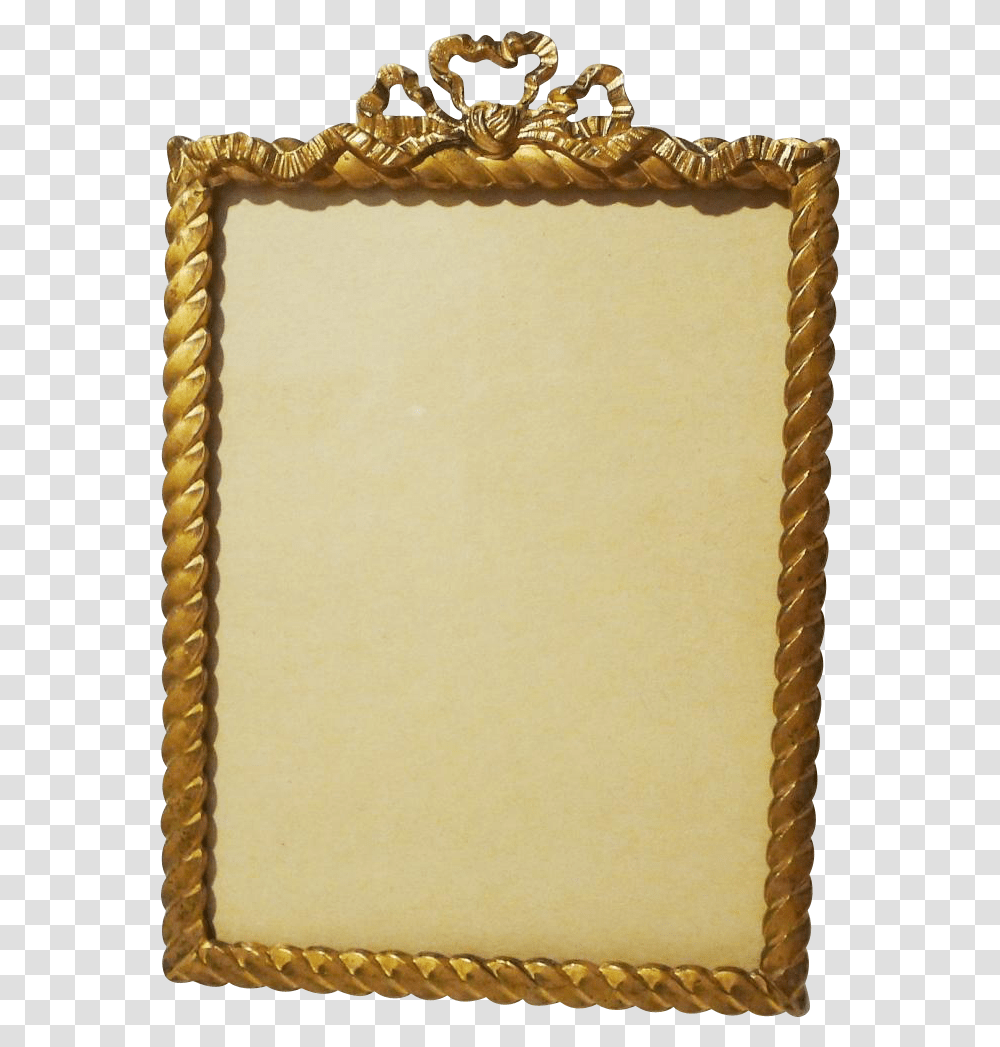 Rope Bow Picture Frame, Rug, Scroll, Gold, Ivory Transparent Png