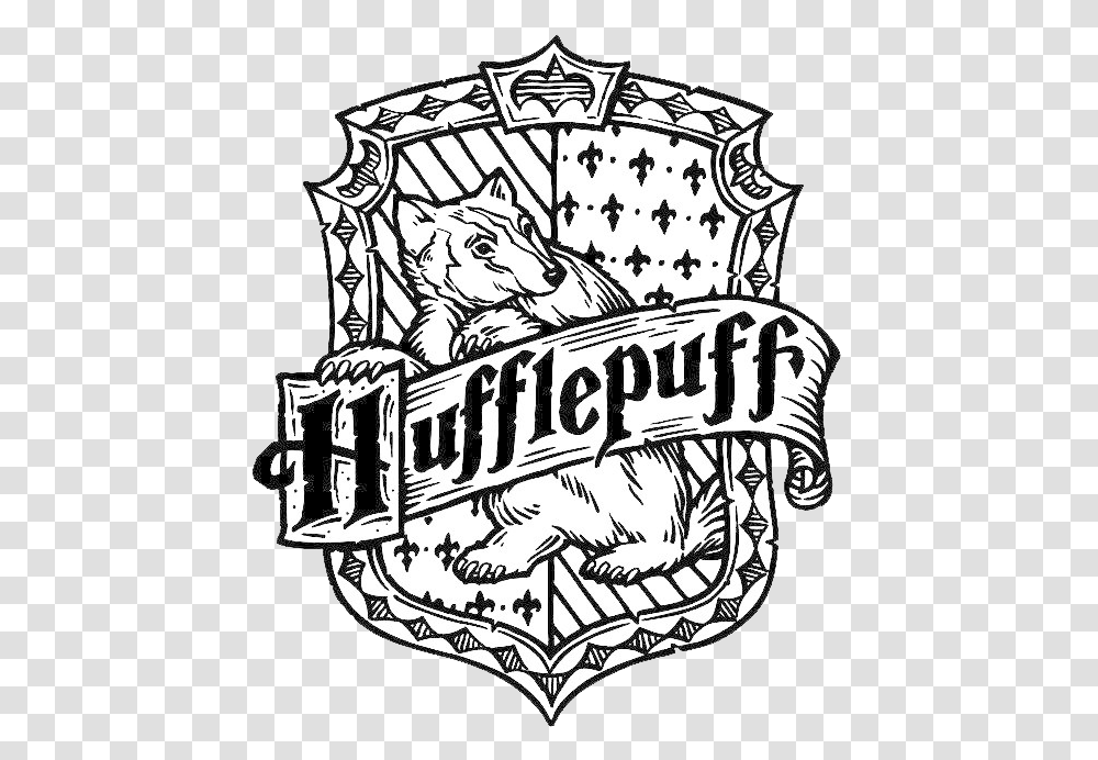 Ropensci Packages Every Muggle Should Know About Hufflepuff Crest Black And White, Logo, Symbol, Text, Poster Transparent Png