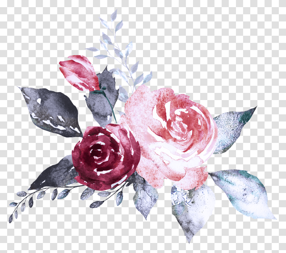 Rosa Y Flor Acuarela, Plant, Flower, Blossom, Flower Arrangement Transparent Png