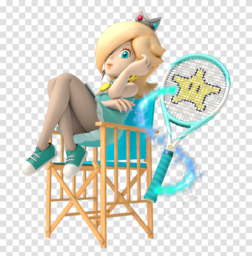 Rosalina Mario Tennis Aces, Person, Furniture, Racket, Tennis Racket Transparent Png