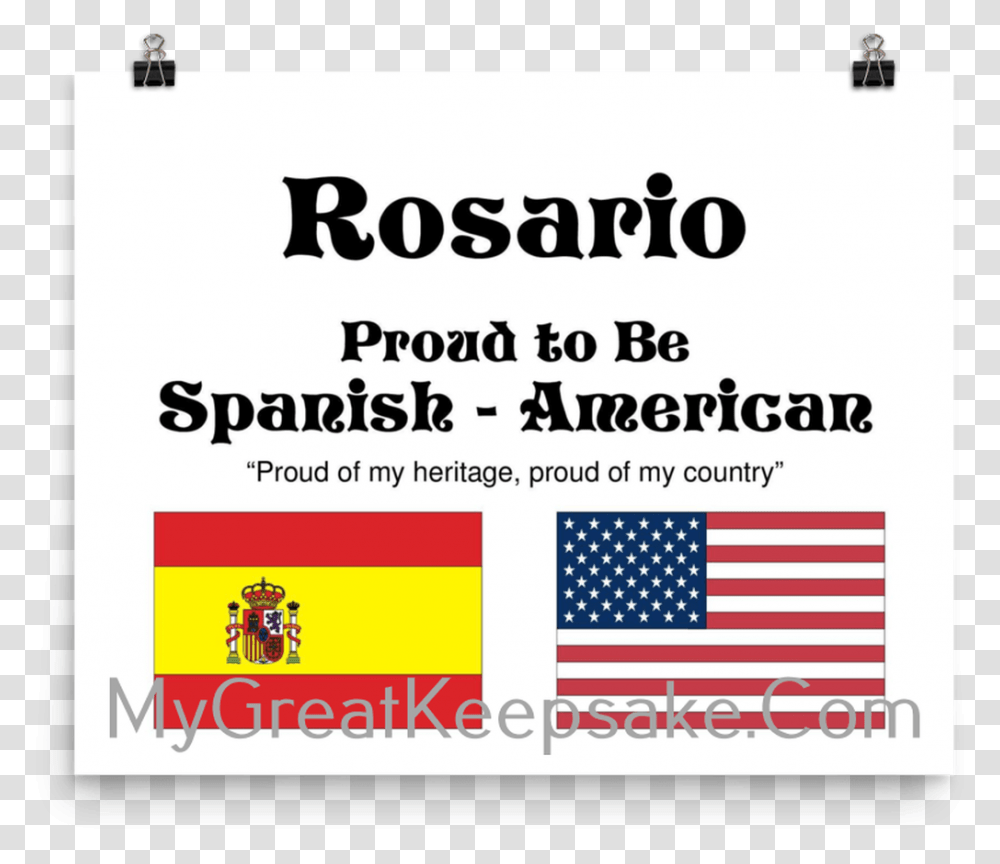 Rosario Proud Heritage Spain American Flag, Super Mario Transparent Png