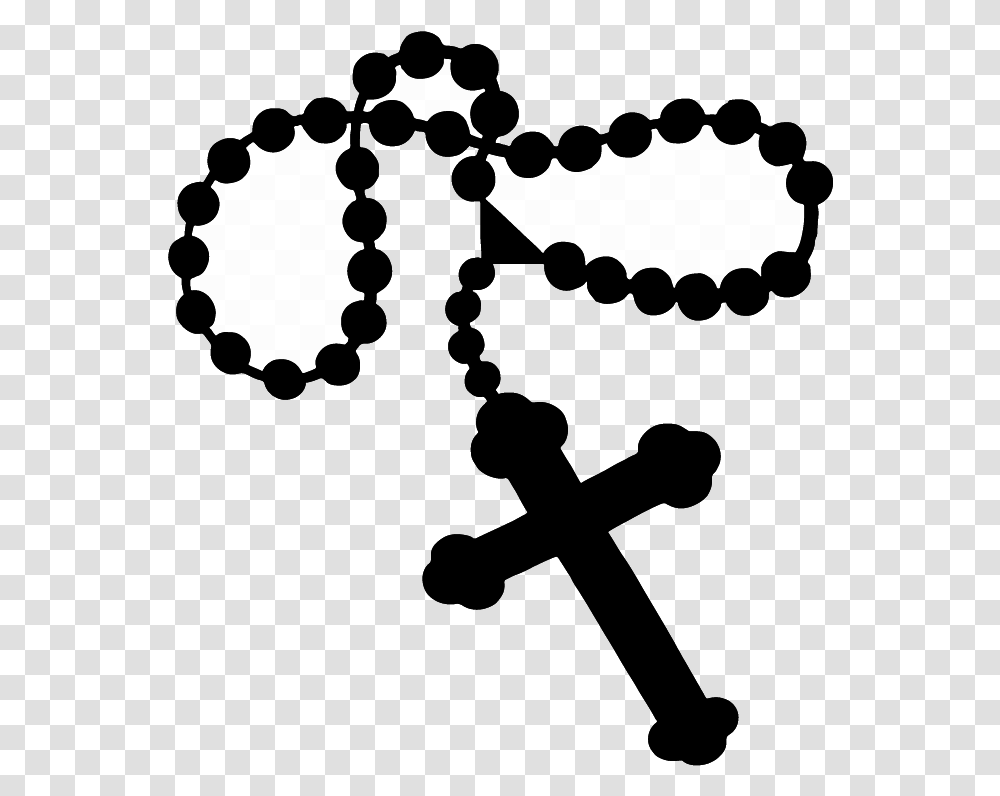 Rosary Black And White, Silhouette, Stencil, Weapon Transparent Png