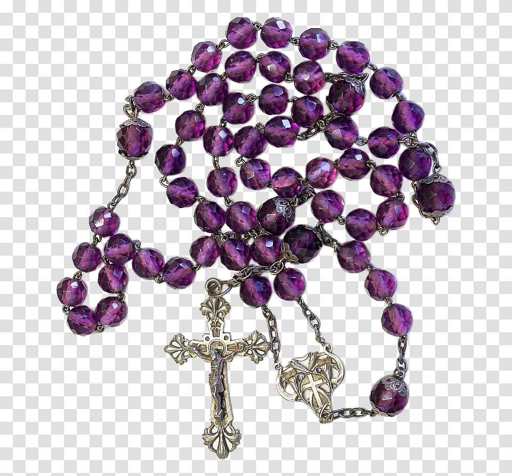 Rosary Catholic Violet Rosary, Accessories, Accessory, Jewelry, Amethyst Transparent Png