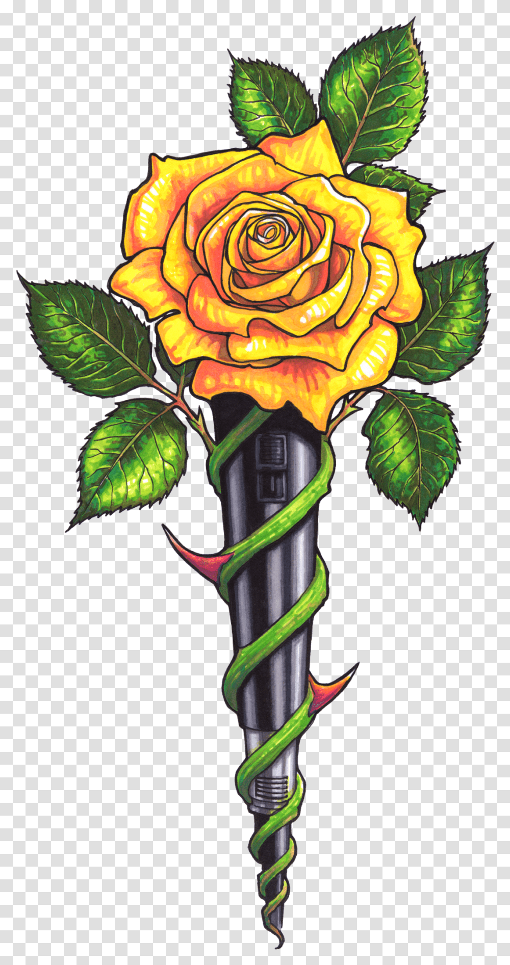 Rose And Cross Clipart Download Yellow Floribunda, Torch, Light, Plant, Flare Transparent Png