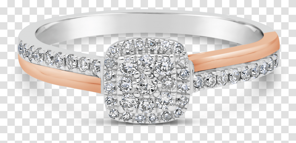 Rose And White Gold Square Fancy Diamond Cluster Ring Engagement Ring, Accessories, Accessory, Jewelry, Gemstone Transparent Png