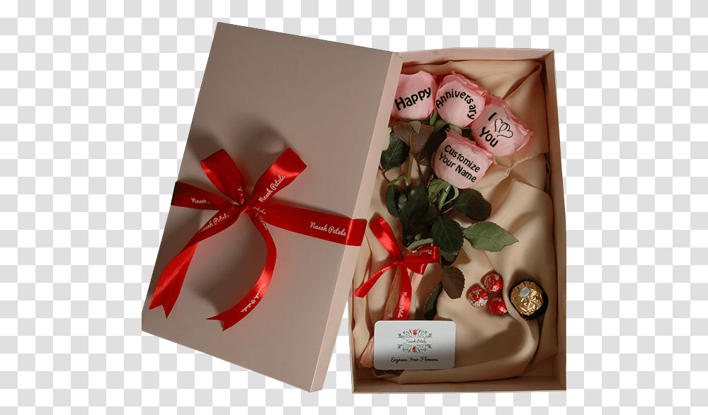 Rose Anniversary Gift Box Happy Birthday Wish Chocolate Gift, Plant, Flower, Blossom Transparent Png