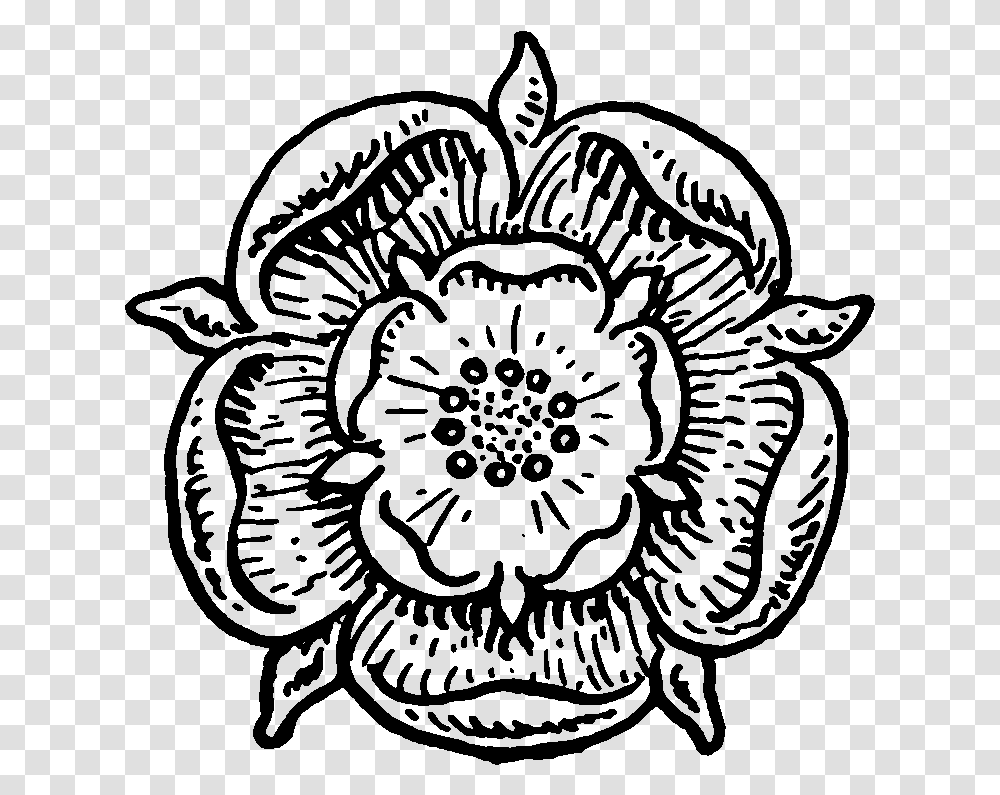 Rose Black And White Clipart Design Medieval Flowers Drawing, Gray, World Of Warcraft Transparent Png