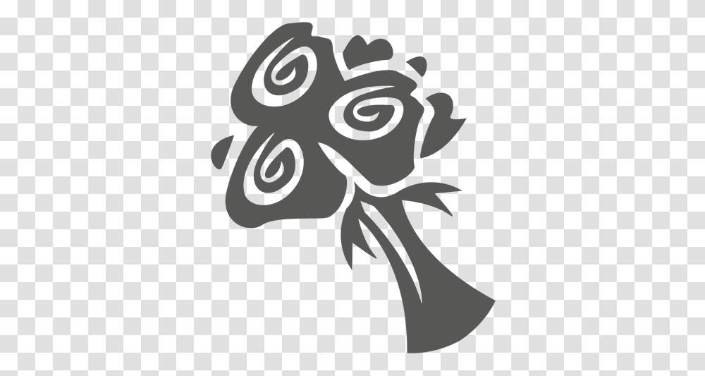 Rose Bouquet Icon & Svg Vector File Flower Bouquet Black And White, Stencil, Graphics, Art, Poster Transparent Png