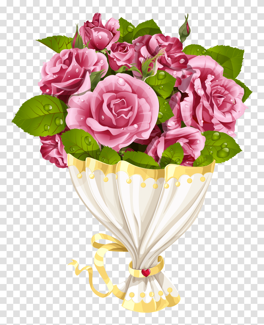 Rose Bouquet With Heart Clip Art Gallery Transparent Png