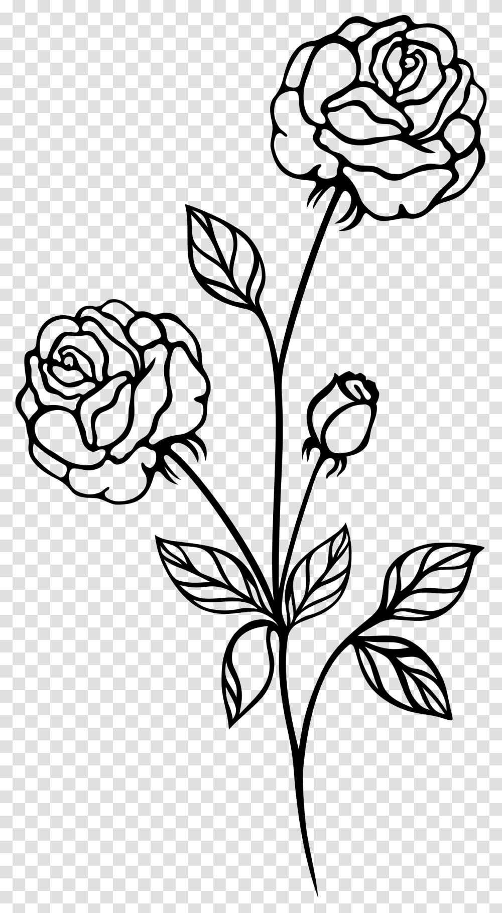 Rose Bush Clipart Plan Flower Black And White, Gray, World Of Warcraft Transparent Png