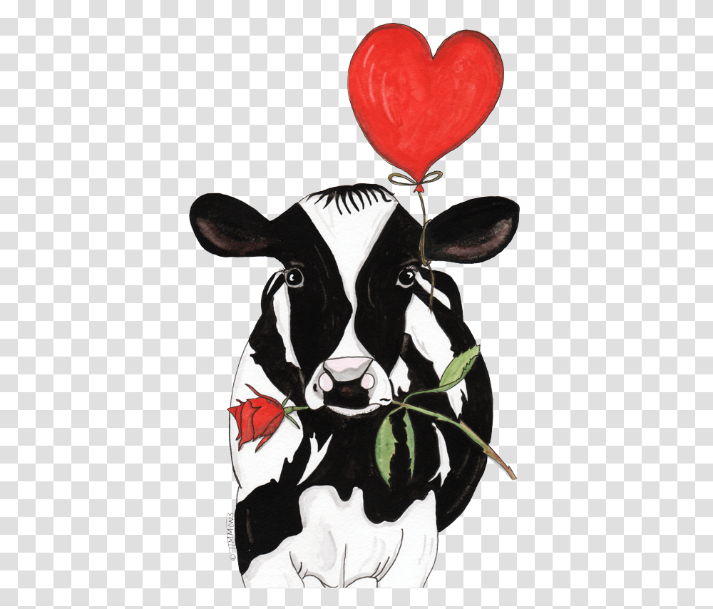 Rose Cartoon Cow Pictures Valentine Cartoon Cow Clipart Love Cow, Cattle, Mammal, Animal, Dairy Cow Transparent Png